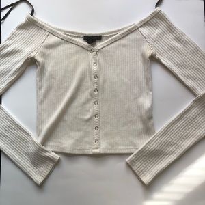 white off the shoulder crop top